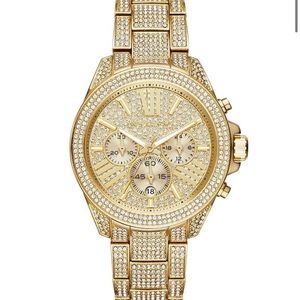 Use Michael Kors wren pave gold tone watch